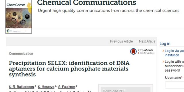 Aren Gerdon and students publish in Chemical Communications